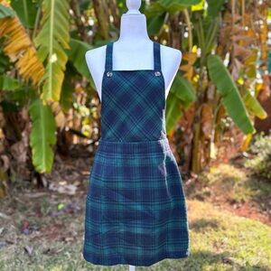 Allegra K Women's Plaid Tartan Button Decor A-line Pinafore